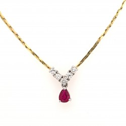 Pre Owned 18ct Ruby and Diamond Necklet ZX568